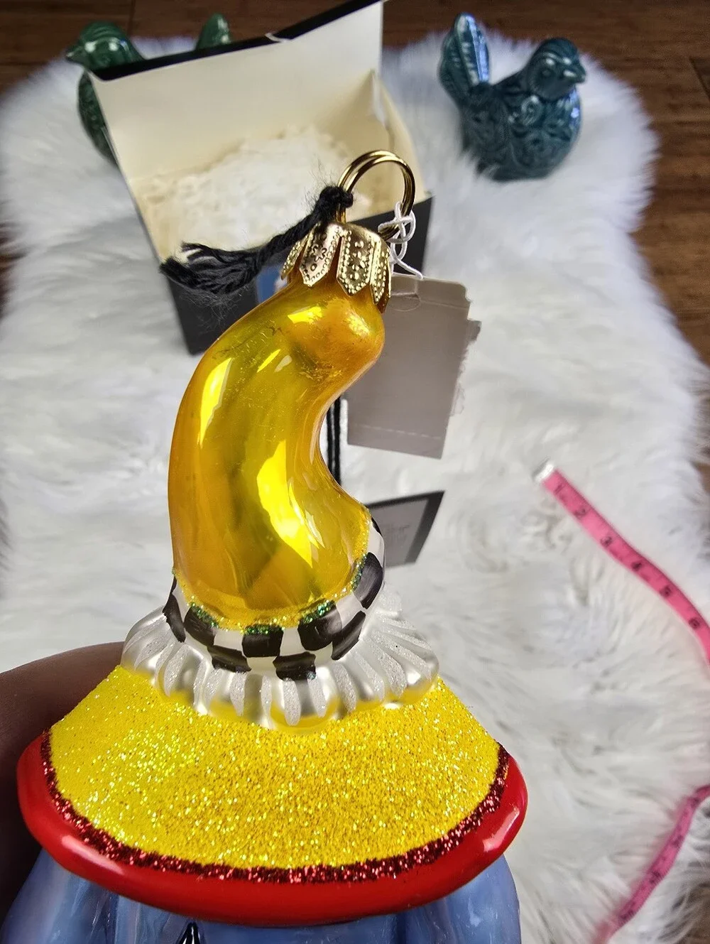 Joy To The World Glitterazzi New York Pop Art Santa Christmas Glass Ornament